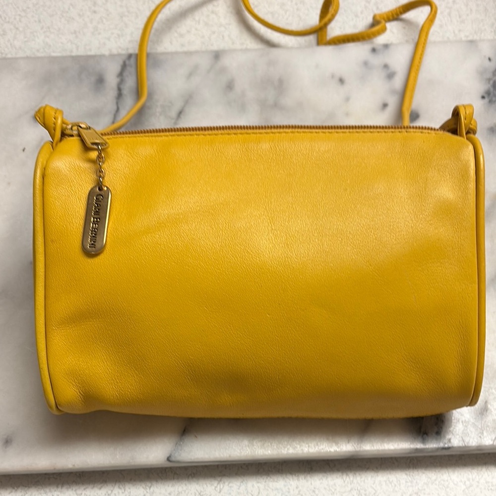 Giani Bernini Yellow Leather Crossbody Bag
